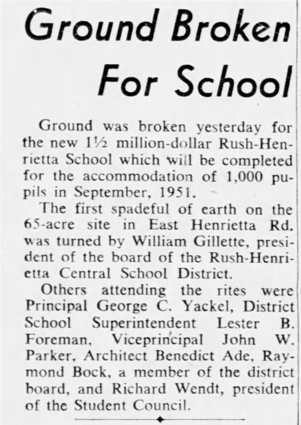 Old newspaper clipping regarding the groundbreaking.
